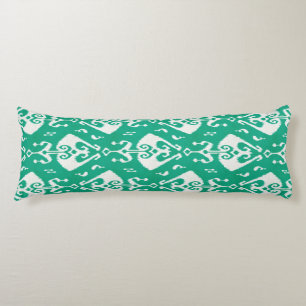 Modern chic textured green ikat tribal pattern body cushion