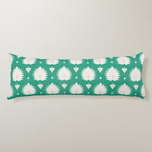 Modern chic textured green pink ikat pattern body cushion