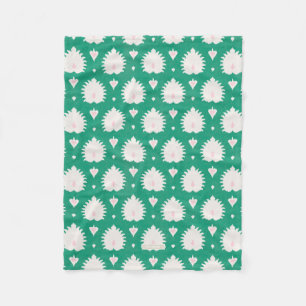 Modern chic textured green pink ikat pattern fleece blanket