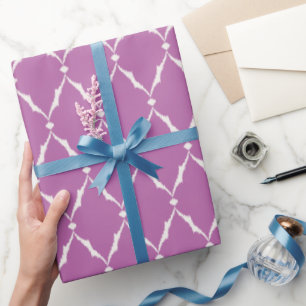 Modern chic textured purple ikat chevron pattern wrapping paper