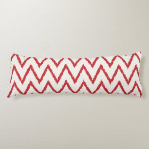 Modern chic textured red ikat chevron pattern body cushion