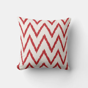 Modern chic textured red ikat chevron pattern cushion