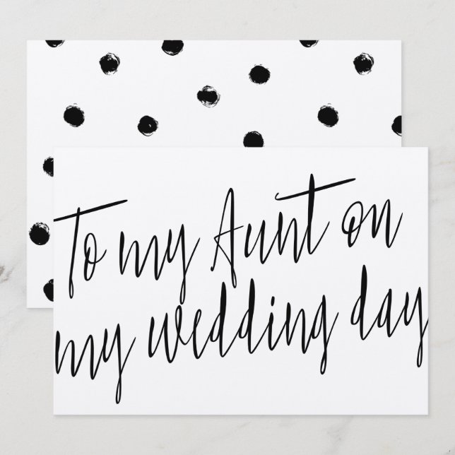 Modern Chic "To my aunt my wedding day" Invitation (Front/Back)