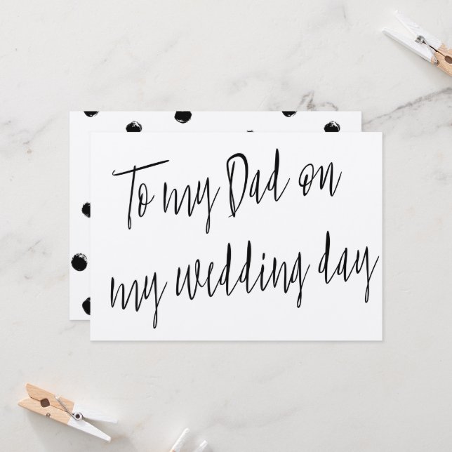 Modern Chic "To my dad on my wedding day" Card (Front/Back In Situ)