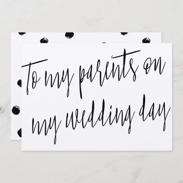 Modern Chic "To my parents on my wedding day" Invitation (Front/Back)