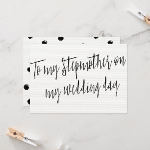 Modern Chic "To my stepmother on my wedding day" Card