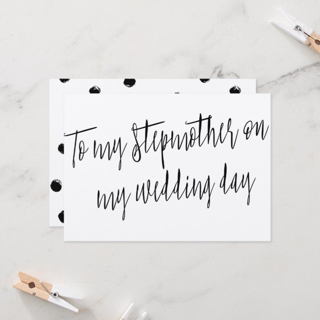 Modern Chic "To my stepmother on my wedding day" Card (Front/Back In Situ)