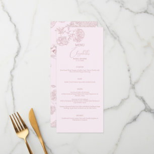 Modern Chic Toile de Jouy Picnic Bridal Shower Menu