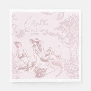 Modern Chic Toile de Jouy Picnic Bridal Shower  Napkin