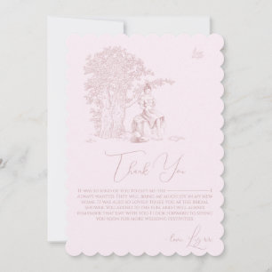 Modern Chic Toile de Jouy Picnic Bridal Shower  Thank You Card