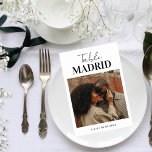 Modern Chic Travel Destination Theme Photo Wedding Table Number<br><div class="desc">Decorate your wedding tables with this elegant card,  featuring your custom photo & text. Easily add your own details by clicking on the "personalise" option.</div>
