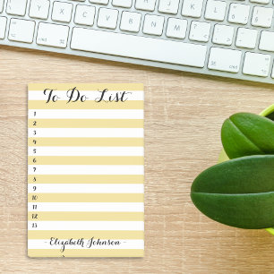 Modern Chic Trendy Elegant Gold Striped To Do List Post-it Notes