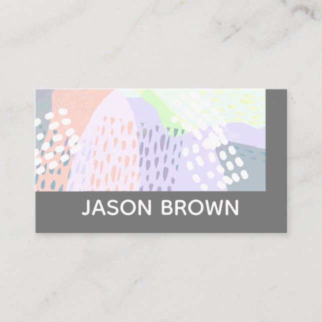 modern chic trendy original abstract design business card (Front)