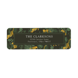 Modern Chic Tropical Leopard Return Address Labels