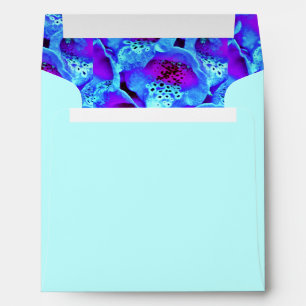 Modern Chic Turquoise Blue Flowers Nature Envelope