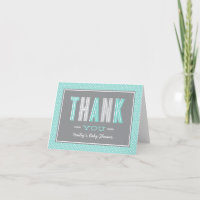 Modern Chic Type Aqua Blue Baby Shower