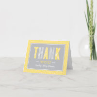 Modern Chic Type Yellow Grey Baby Shower