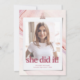 Modern Chic Typography Graduation Invitation