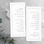 Modern chic typography minimalist wedding programme<br><div class="desc">Minimal wedding programs features modern chic frame and sans serif font details in black and white,  Great wedding program cards. 
See all the matching pieces in collection</div>