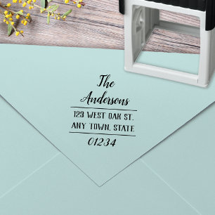 Modern Chic Typography Return Address Stamp