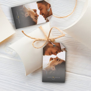 Modern Chic Ultra Minimal Photo Wedding Gift Tags
