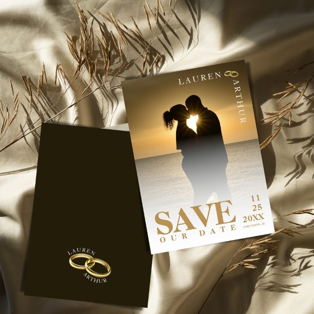 Modern Chic Ultra Minimal Photo Wedding  Save The Date (Creator Uploaded)