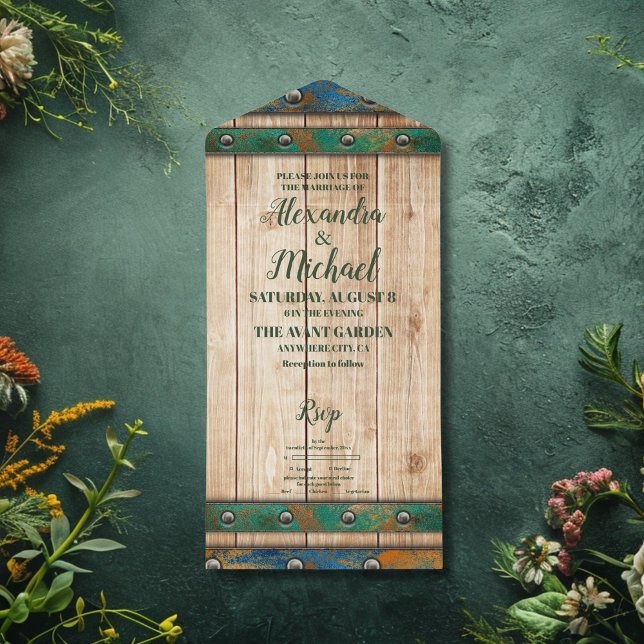 Modern Chic Vineyard Wedding  All In One Invitation (Creator Uploaded)