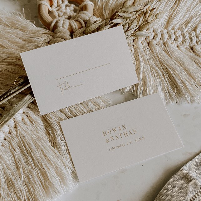 Modern Chic Vintage Gold Flat Wedding Place Card (Creator Uploaded)