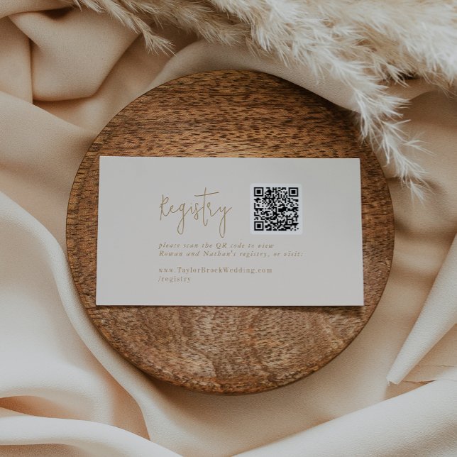 Modern Chic Vintage Gold Gift Registry Enclosure Card (Creator Uploaded)