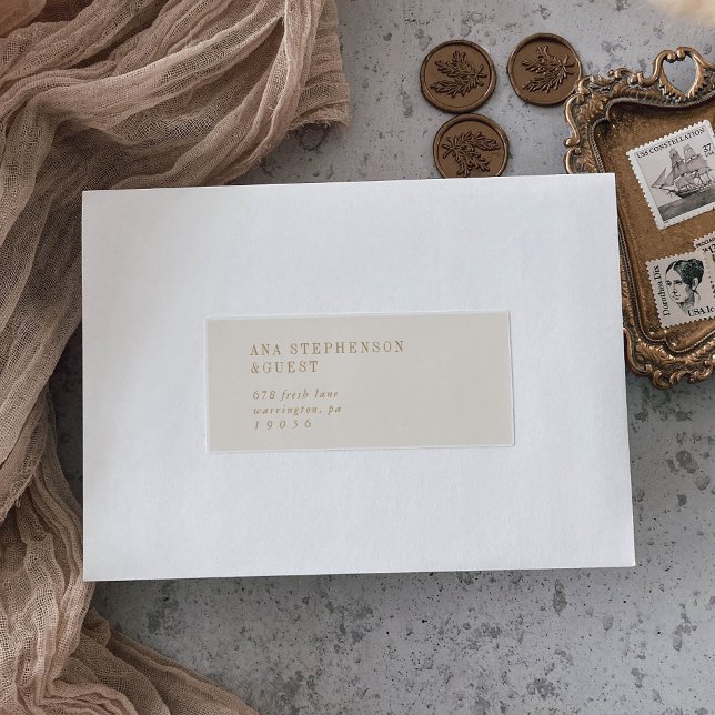 Modern Chic Vintage Gold Guest Address Labels (Creator Uploaded)