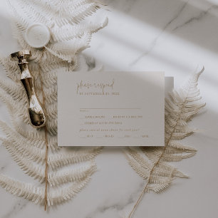 Modern Chic Vintage Gold Menu Choice RSVP Card
