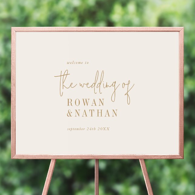 Modern Chic Vintage Gold Printable Wedding Welcome Poster (Creator Uploaded)