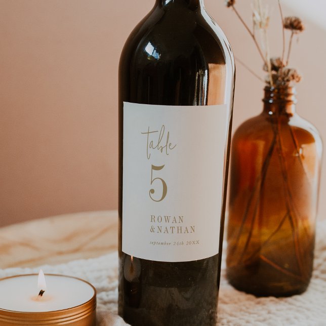Modern Chic Vintage Gold Table Number Wine Labels (Creator Uploaded)