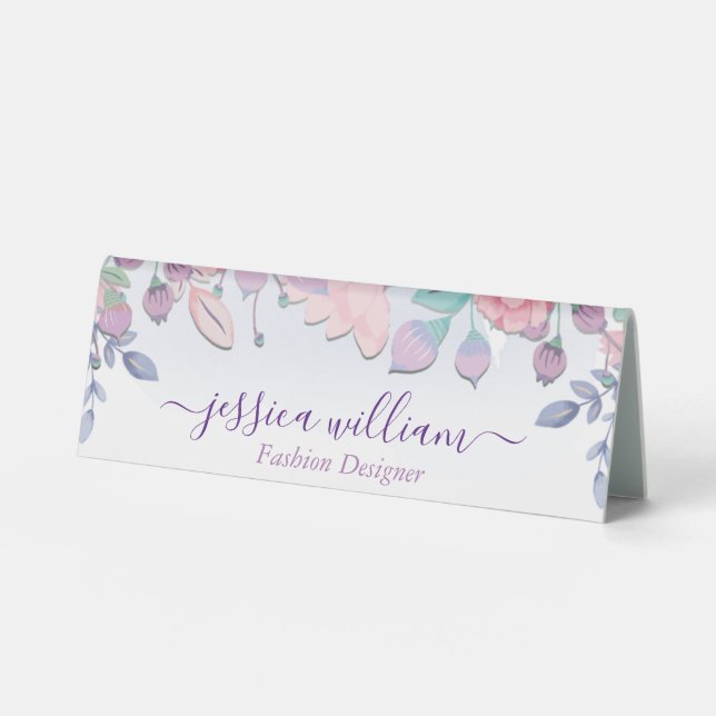 Modern Chic Watercolor Blue Hydrangeas Floral   (Front)