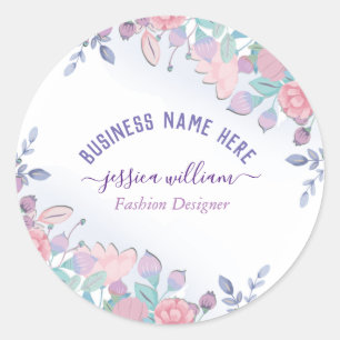 Modern Chic Watercolor Blue Hydrangeas Floral   Classic Round Sticker