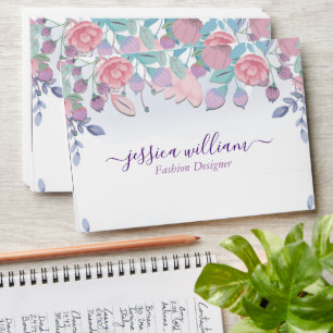 Modern Chic Watercolor Blue Hydrangeas Floral Envelope
