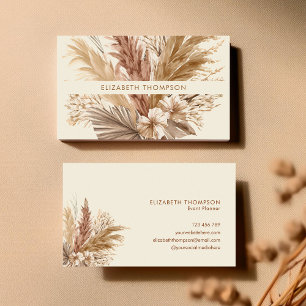 Modern Chic Watercolor Floral Boho Business Card