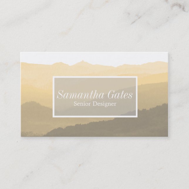 Modern & Chic Watercolor Mountain | Business Card (Front)