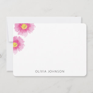 Modern Chic Watercolor Pink Floral Personalized Card