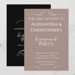 Modern Chic Wedding Engagement Party Invitation