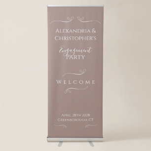 Modern Chic Wedding Engagement Party Retractable Banner
