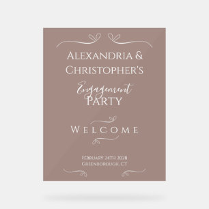 Modern Chic Wedding Engagement Party Welcome Acrylic Sign