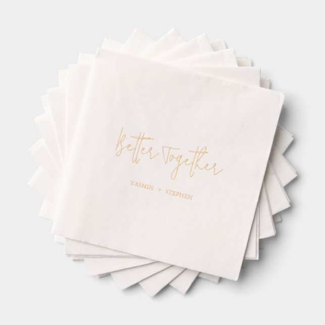Modern Chic Wedding Foil Napkins (Insitu (Stacked))