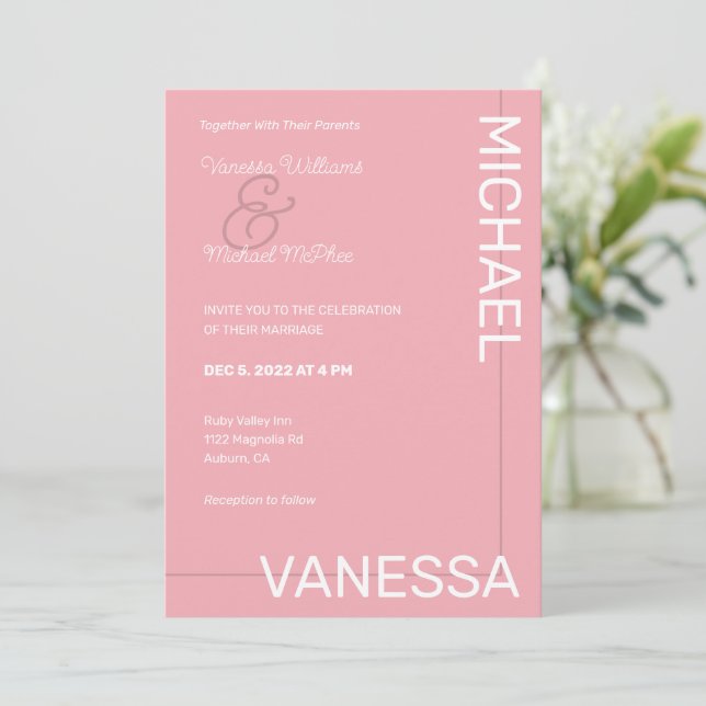 Modern Chic Wedding  Invitation (Standing Front)