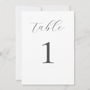 Modern Chic Wedding Table Number Flat Card