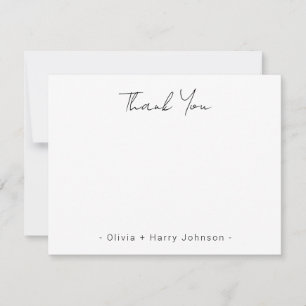Modern Chic Wedding Thank You White Flat Note Card