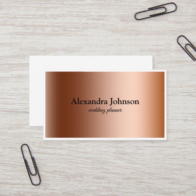 Modern Chic white and Rose Gold Foil Luxury  Business Card (Front/Back In Situ)