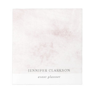 Modern chic white brushed marble personalised notepad