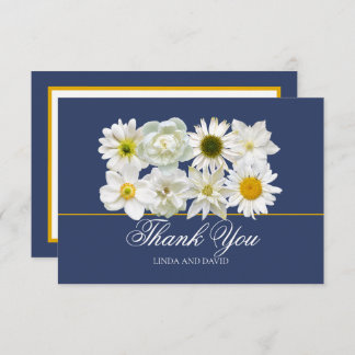 Modern Chic White Flower Bridal Shower Thank You