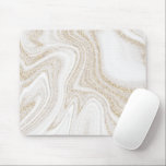 Modern chic white marble gold glitter mouse mat<br><div class="desc">Modern chic white marble gold glitter mouse pad</div>